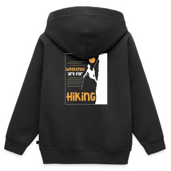 Klettern Kletterer Berge Kletterwand Kletterdad - Kinder Premium Organic Zip Hoodie - Schwarz - Hinten - AI Model Kid Male (0cm)