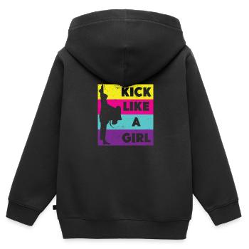 Kampfsport Selbstverteidigung Kampfkunst - Kinder Premium Organic Zip Hoodie - Schwarz - Hinten - AI Model Kid Male (0cm)