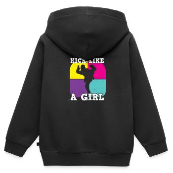 Kampfsport Selbstverteidigung Kampfkunst - Kinder Premium Organic Zip Hoodie - Schwarz - Hinten - AI Model Kid Male (0cm)