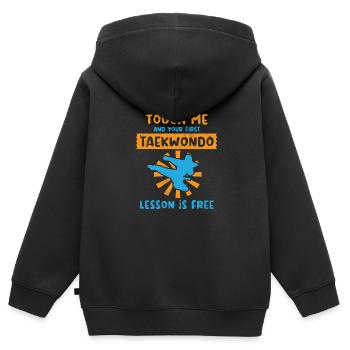 Kampfsport Selbstverteidigung Kampfkunst - Kinder Premium Organic Zip Hoodie - Schwarz - Hinten - AI Model Kid Male (0cm)