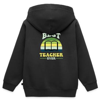 Enseignant École primaire Enseignant Enseignant École secondaire - Sweat Premium à capuche zippé enfant bio - noir - Dos - AI Model Kid Male (0cm)
