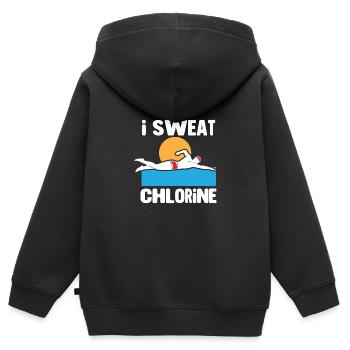 Schwimmer Schwimmen 50 Meter Bahn Brustschwimmen - Kinder Premium Organic Zip Hoodie - Schwarz - Hinten - AI Model Kid Male (0cm)