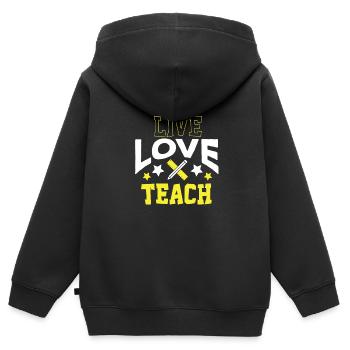 Enseignant École primaire Enseignant Enseignant École secondaire - Sweat Premium à capuche zippé enfant bio - noir - Dos - AI Model Kid Male (0cm)