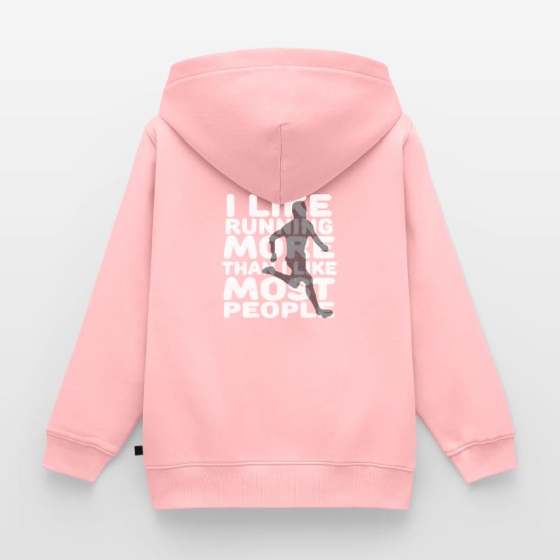 jogging jogger course course marathon en cours d'exécution Sweat Premium à capuche zippé enfant bio