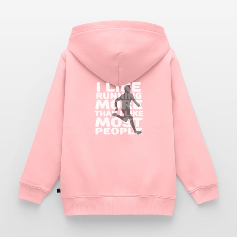 jogging jogger course course marathon en cours d'exécution Sweat Premium à capuche zippé enfant bio