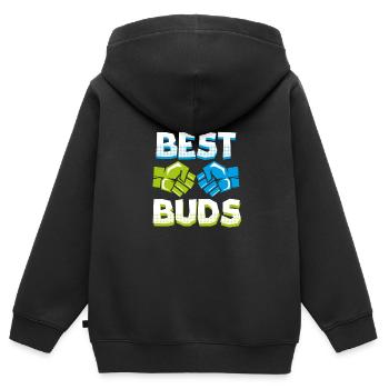 Best Friends Best Buds Best Friend - Kids Premium Organic Zip-up Hoodie - black - Back - AI Model Kid Male (0cm)