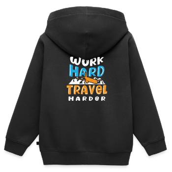 Reisen Reise Urlaub Ferien Verreisen - Kinder Premium Organic Zip Hoodie - Schwarz - Hinten - AI Model Kid Male (0cm)