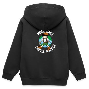Reisen Reise Urlaub Ferien Verreisen - Kinder Premium Organic Zip Hoodie - Schwarz - Hinten - AI Model Kid Male (0cm)