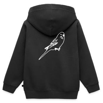perruche - Sweat Premium à capuche zippé enfant bio - noir - Dos - AI Model Kid Male (0cm)