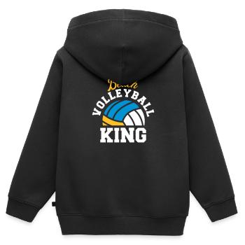 Beachvolleyball - Kinder Premium Organic Zip Hoodie - Schwarz - Hinten - AI Model Kid Male (0cm)