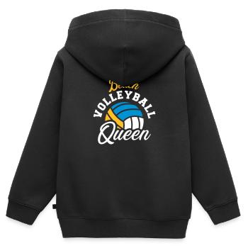Beachvolleyball - Kinder Premium Organic Zip Hoodie - Schwarz - Hinten - AI Model Kid Male (0cm)