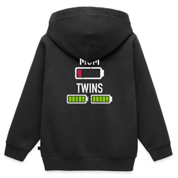 Zwillinge - Kinder Premium Organic Zip Hoodie - Schwarz - Hinten - AI Model Kid Male (0cm)