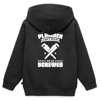 Klempner Klempner Geschenk - Kinder Premium Organic Zip Hoodie - Schwarz - Hinten - AI Model Kid Male (0cm)