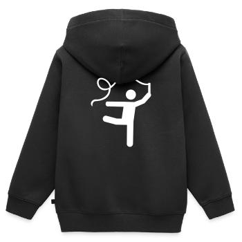 Gymnastik - Kinder Premium Organic Zip Hoodie - Schwarz - Hinten - AI Model Kid Male (0cm)