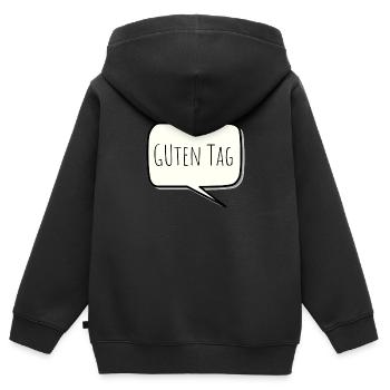 Guten Tag - Kinder Premium Organic Zip Hoodie - Schwarz - Hinten - AI Model Kid Male (0cm)