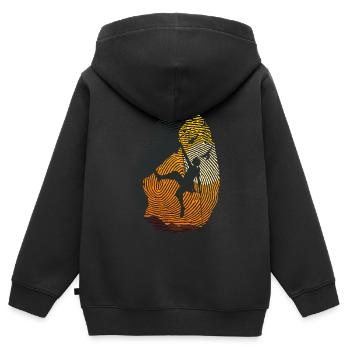 KLETTERN klettern klettern klettern klettern klettern - Kinder Premium Organic Zip Hoodie - Schwarz - Hinten - AI Model Kid Male (0cm)