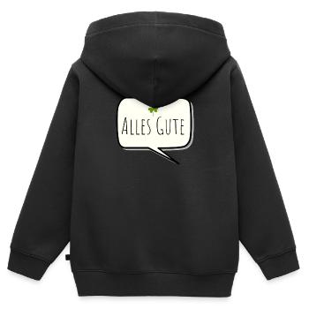 Alles Gute - Kinder Premium Organic Zip Hoodie - Schwarz - Hinten - AI Model Kid Male (0cm)