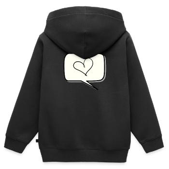 Sprechblase - Kinder Premium Organic Zip Hoodie - Schwarz - Hinten - AI Model Kid Male (0cm)