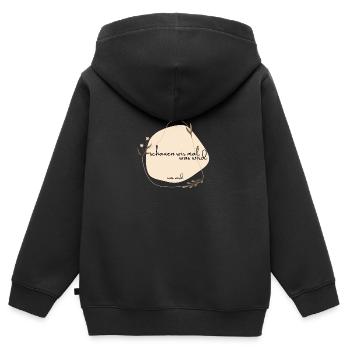 schauen wir mal was wird - was wird - Kinder Premium Organic Zip Hoodie - Schwarz - Hinten - AI Model Kid Male (0cm)