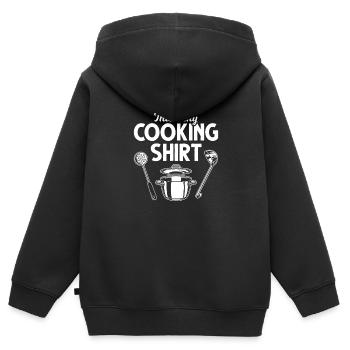 Cuisine cuisine amusante cuisine - Sweat Premium à capuche zippé enfant bio - noir - Dos - AI Model Kid Male (0cm)