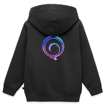 Reiki Chakra Spirituelle Meditation - Kinder Premium Organic Zip Hoodie - Schwarz - Hinten - AI Model Kid Male (0cm)