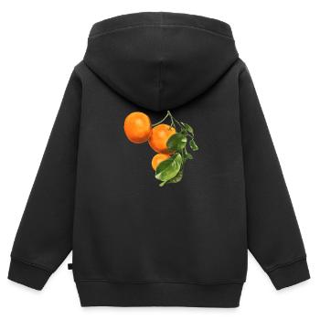 Orange Kunst Botanical Lebensmittel Gärtner - Kinder Premium Organic Zip Hoodie - Schwarz - Hinten - AI Model Kid Male (0cm)