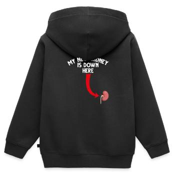 Witziger Empfänger Nierentransplantation - Kinder Premium Organic Zip Hoodie - Schwarz - Hinten - AI Model Kid Male (0cm)