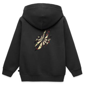 Jeu de fléchettes Hobby Fléchettes - Sweat Premium à capuche zippé enfant bio - noir - Dos - AI Model Kid Male (0cm)