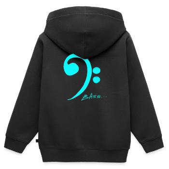 sketch bass clef_blue - Kinder Premium Organic Zip Hoodie - Schwarz - Hinten - AI Model Kid Male (0cm)