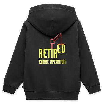 Retired Crane Operator Heavy Equipment Operator - Kids Premium Organic Zip-up Hoodie - black - Back - AI Model Kid Male (0cm)