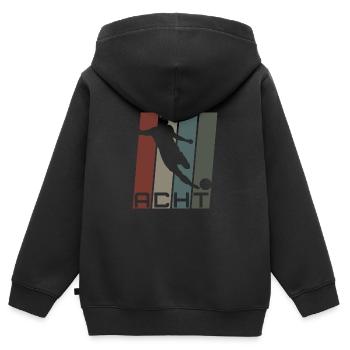 Fußballspieler Fußball 8 Achter Geburtstag - Kinder Premium Organic Zip Hoodie - Schwarz - Hinten - AI Model Kid Male (0cm)