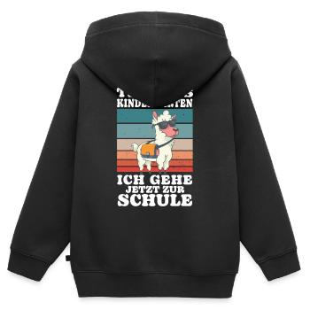 Einschulung 07 Zeichenfläche 7 Kopieren 8 - Kinder Premium Organic Zip Hoodie - Schwarz - Hinten - AI Model Kid Male (0cm)