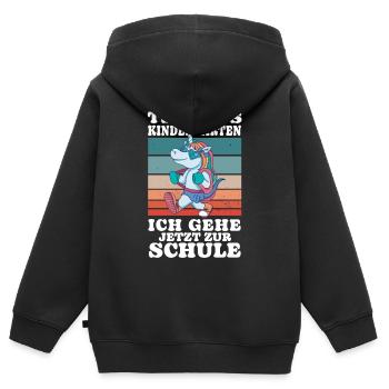Einschulung 06 Zeichenfläche 7 Kopieren 7 Kopie - Kinder Premium Organic Zip Hoodie - Schwarz - Hinten - AI Model Kid Male (0cm)