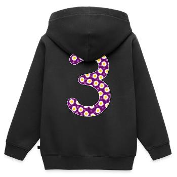 Birthday Three Flowers - Kids Premium Organic Zip-up Hoodie - black - Back - AI Model Kid Male (0cm)