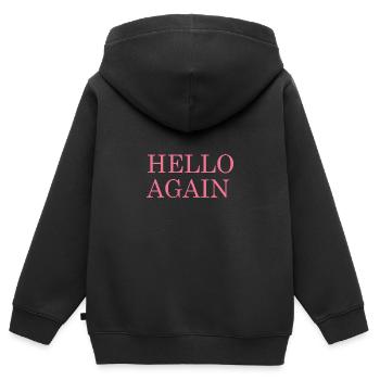 Hello - Kinder Premium Organic Zip Hoodie - Schwarz - Hinten - AI Model Kid Male (0cm)