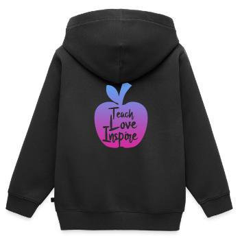teacher teach love inspire - Kinder Premium Organic Zip Hoodie - Schwarz - Hinten - AI Model Kid Male (0cm)