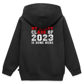 My Happy Class Is Done Here 2023 Retro Senior - Kids Premium Organic Zip-up Hoodie - black - Back - AI Model Kid Male (0cm)