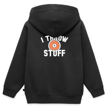 I Throw Stuff Discus Athlete - Kinder Premium Organic Zip Hoodie - Schwarz - Hinten - AI Model Kid Male (0cm)