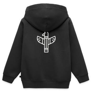 Canadian Totem - Kinder Premium Organic Zip Hoodie - Schwarz - Hinten - AI Model Kid Male (0cm)
