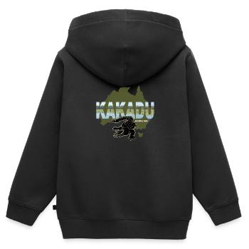 Parc national de Kakadu - Sweat Premium à capuche zippé enfant bio - noir - Dos - AI Model Kid Male (0cm)