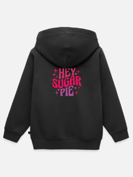 Hey Sugar Pie - Premium børne zip-hættetrøje økologisk - sort