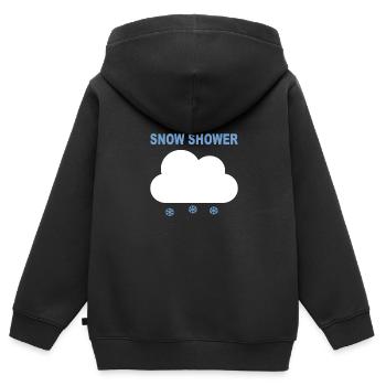 DOUCHE DE NEIGE - Sweat Premium à capuche zippé enfant bio - noir - Dos - AI Model Kid Male (0cm)