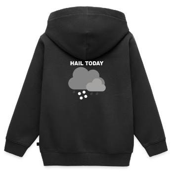 SALUT AUJOURD’HUI - HEUTE Hagel - Sweat Premium à capuche zippé enfant bio - noir - Dos - AI Model Kid Male (0cm)