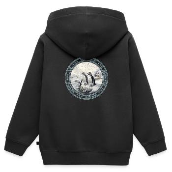 Glace de manchot antarctique du pôle Sud - Sweat Premium à capuche zippé enfant bio - noir - Dos - AI Model Kid Male (0cm)
