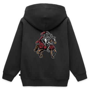 Ritter auf Pferd - Kinder Premium Organic Zip Hoodie - Schwarz - Hinten - AI Model Kid Male (0cm)