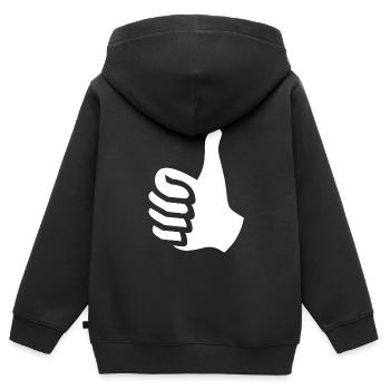 Thumbs up - Kids Premium Organic Zip-up Hoodie - black - Back - AI Model Kid Male (0cm)