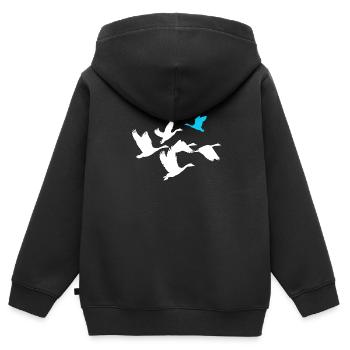 Inspirational Swim Against The Current Anti - Kids Premium Organic Zip-up Hoodie - black - Back - AI Model Kid Male (0cm)