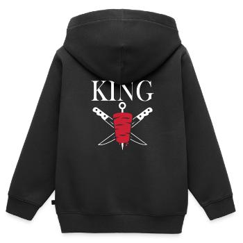 king kebab chef cuisine restaurant kebab - Kids Premium Organic Zip-up Hoodie - black - Back - AI Model Kid Male (0cm)