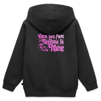 Love You From Neptune To Mars Engagement Wedding - Kinder Premium Organic Zip Hoodie - Schwarz - Hinten - AI Model Kid Male (0cm)