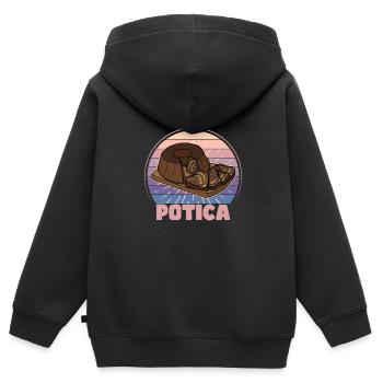 Potica Rollkuchen Slowenien Osteuropa Rezept - Kinder Premium Organic Zip Hoodie - Schwarz - Hinten - AI Model Kid Male (0cm)